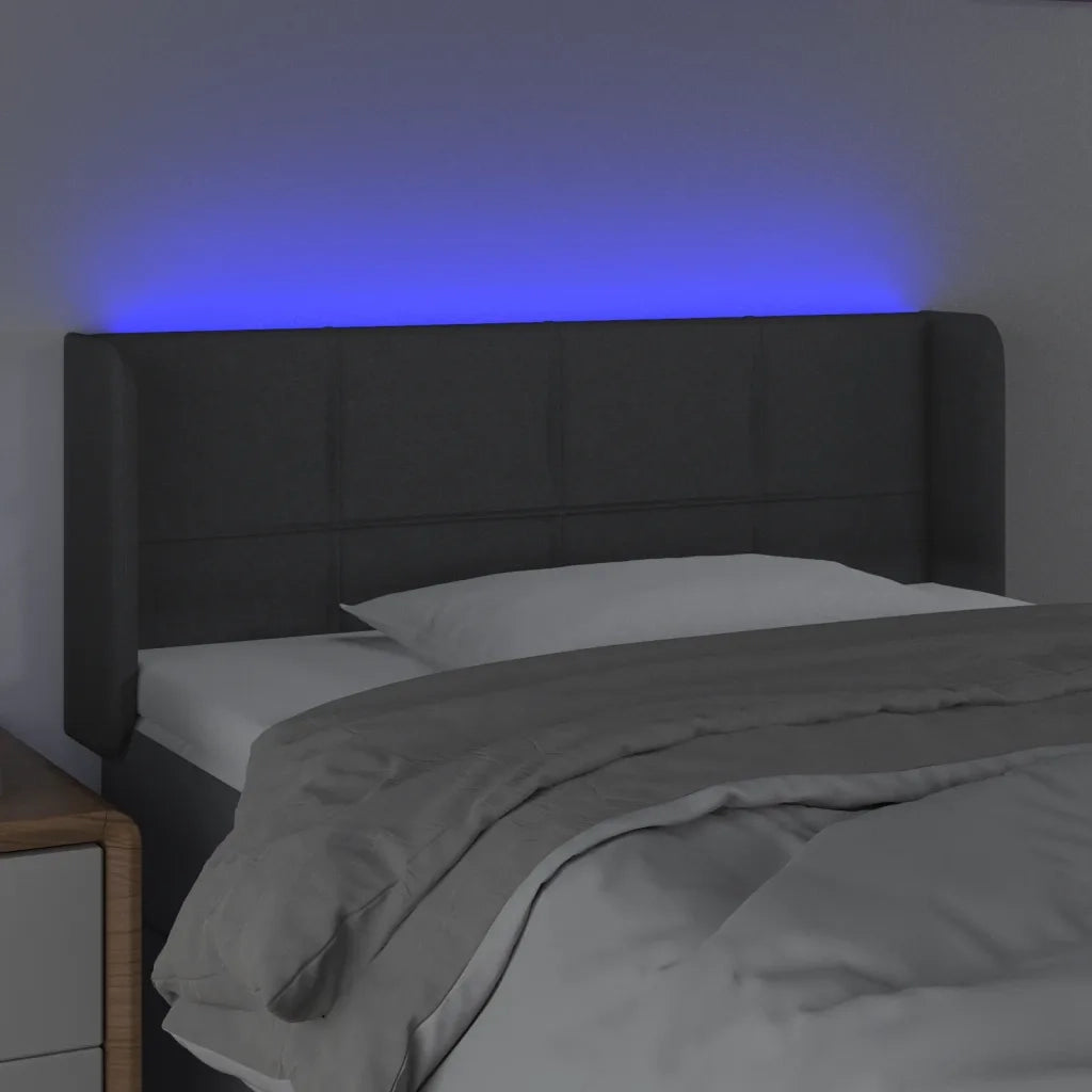 Testiera a LED Grigio Scuro 93x16x78/88 cm in Tessuto 3123219