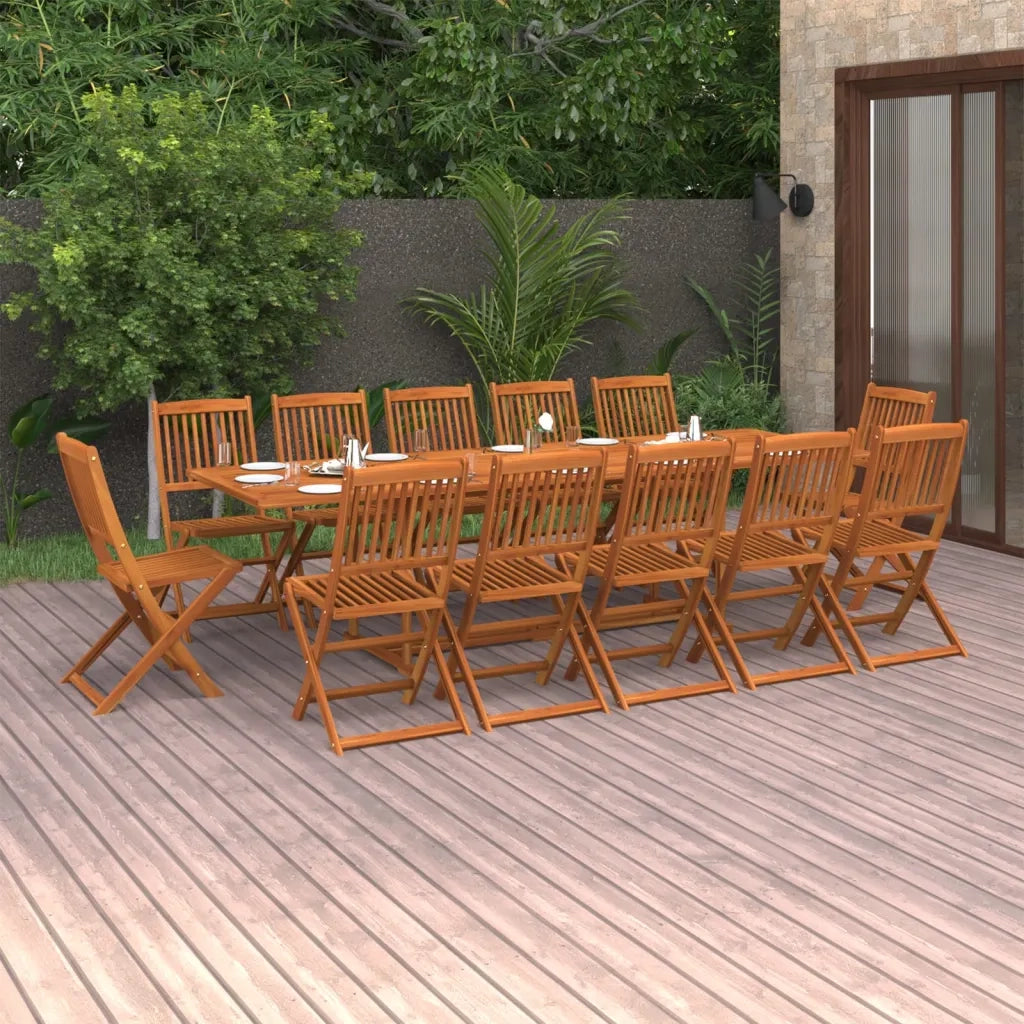 Set da Pranzo da Giardino 13 pz 280x90x75 cm Massello di Acacia 3086993