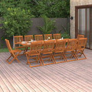 Set da Pranzo da Giardino 13 pz 280x90x75 cm Massello di Acacia 3086993