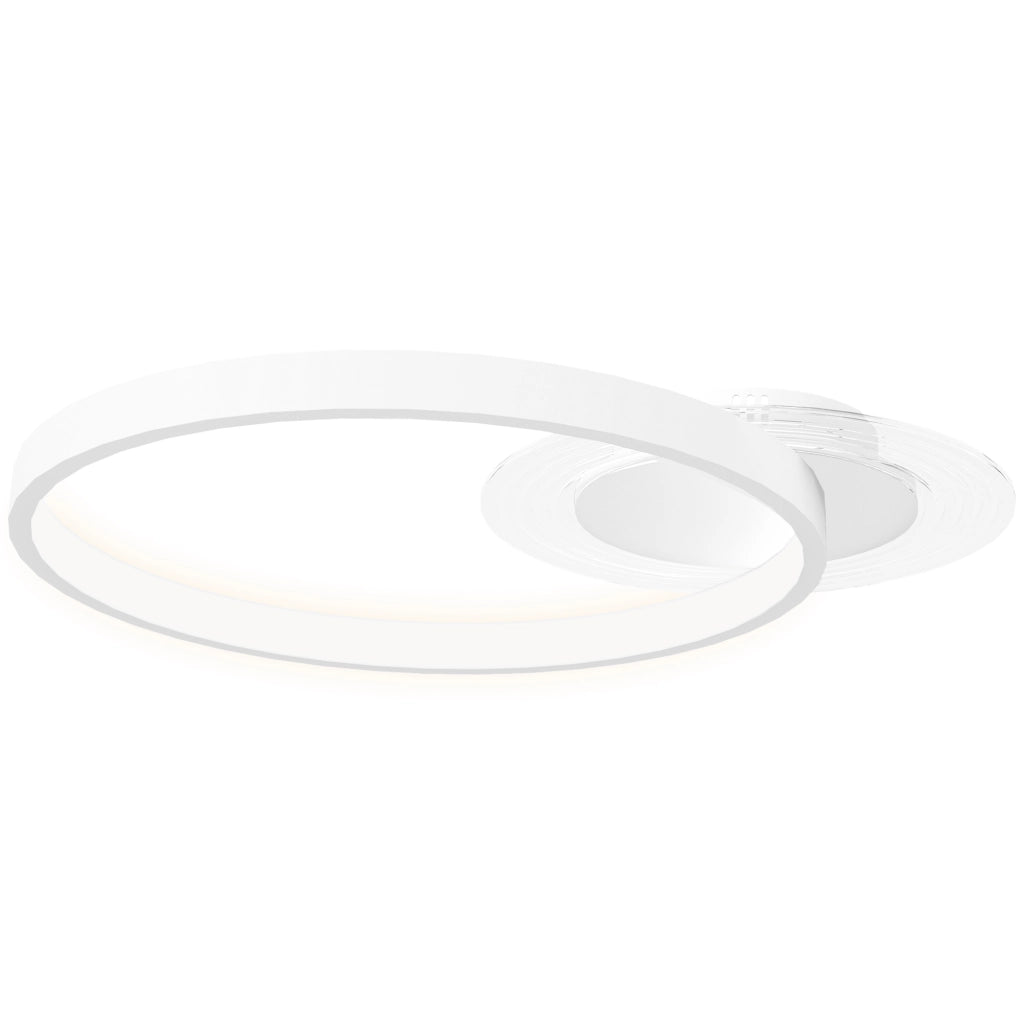 Plafoniera LED a doppio anello ¨C Xylo ¨C Rotonda 50x40x7,4 cm bianca
