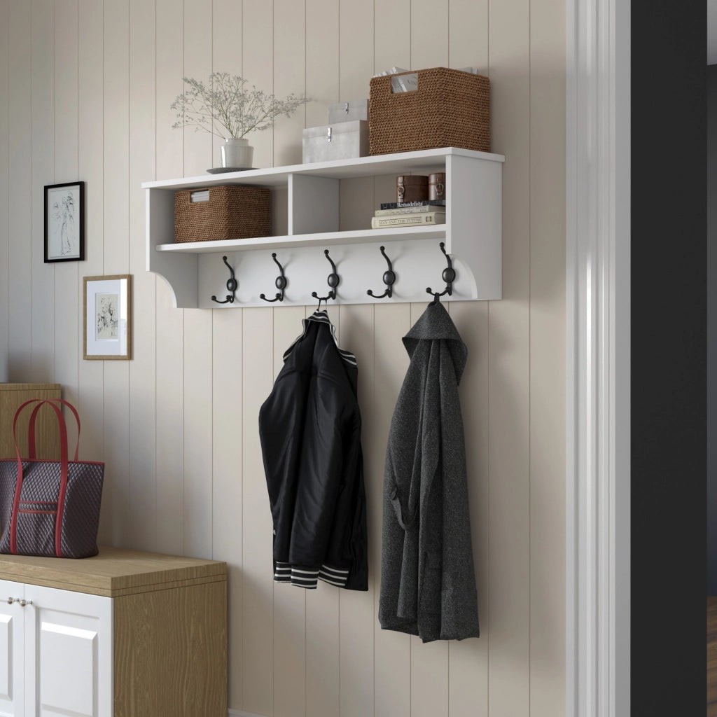 Appendiabiti in legno "Pino" - 120 x 22 x 37 cm - Bianco