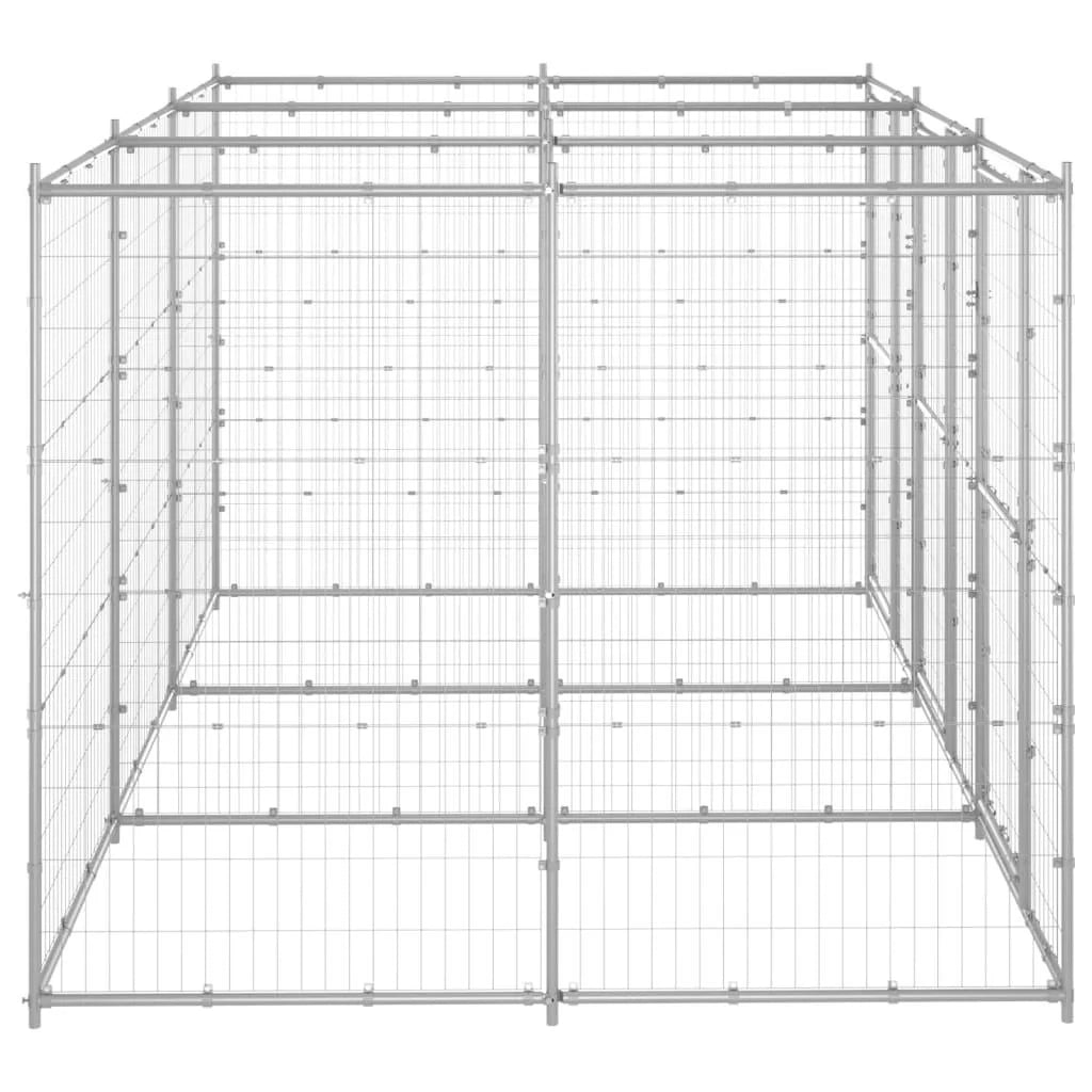 Recinto per animali da esterno per cani in acciaio zincato 7,26 m² 02_0000427