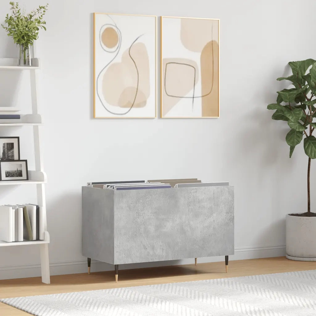 Mobile Porta Dischi Grigio Cemento 74,5x38x48 Legno Multistrato 831720