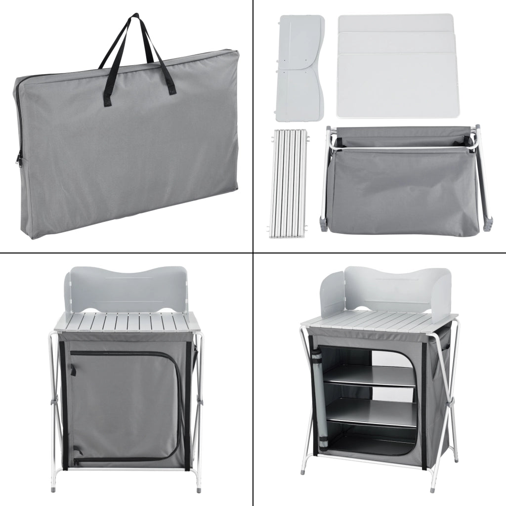 Credenza Mobile da Campeggio Tullinge Pieghevole con Borsa di Trasporto (AxLxP) 110x70x52 cm [en.casa]