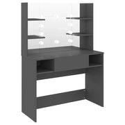 Toeletta tavolo da trucco di design mobile da camera da letto con illuminazione a LED 100 x 40 x 135 cm MDF grigio 02_0006339