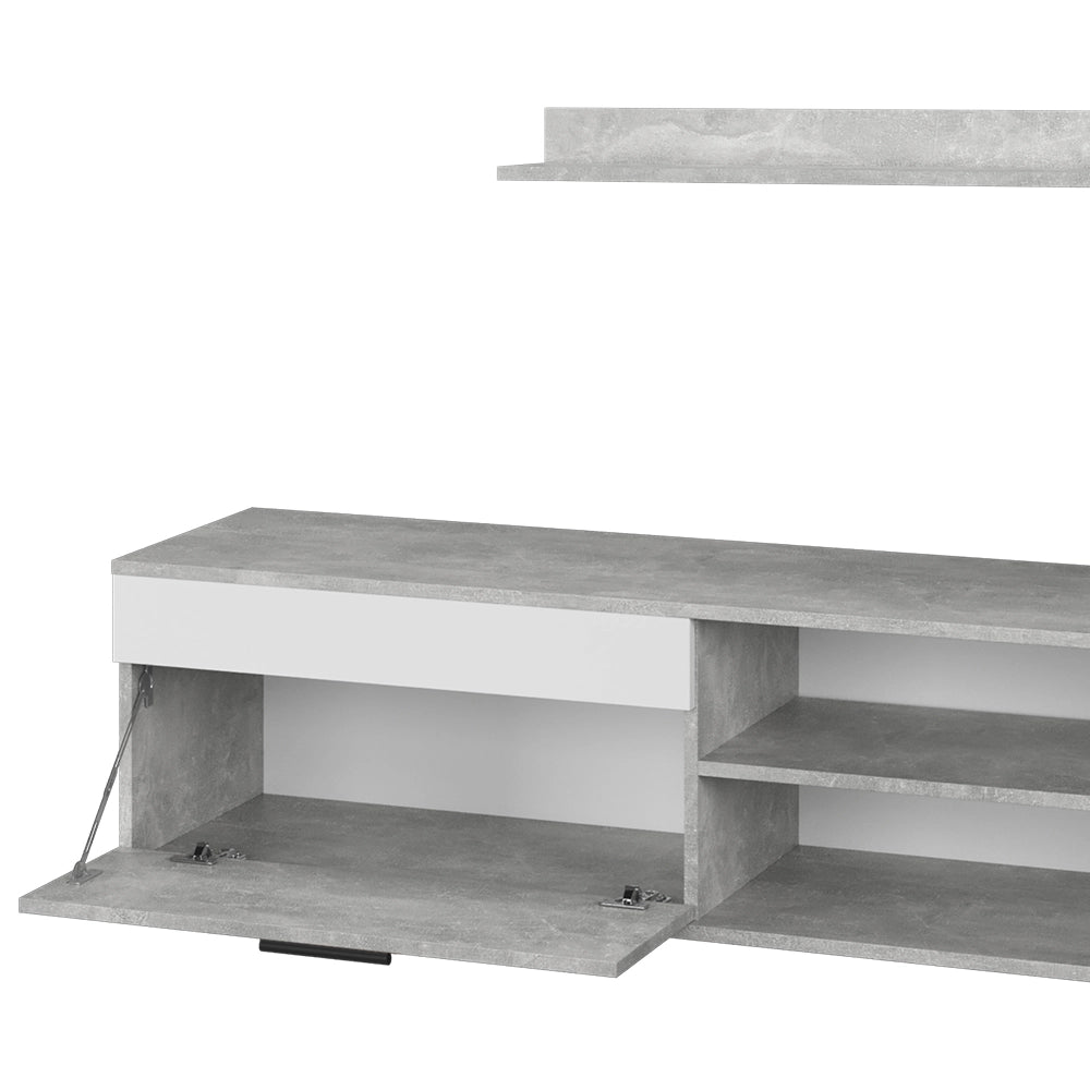 Vicco Parete attrezzata Cemento/Bianco con 1 lembo