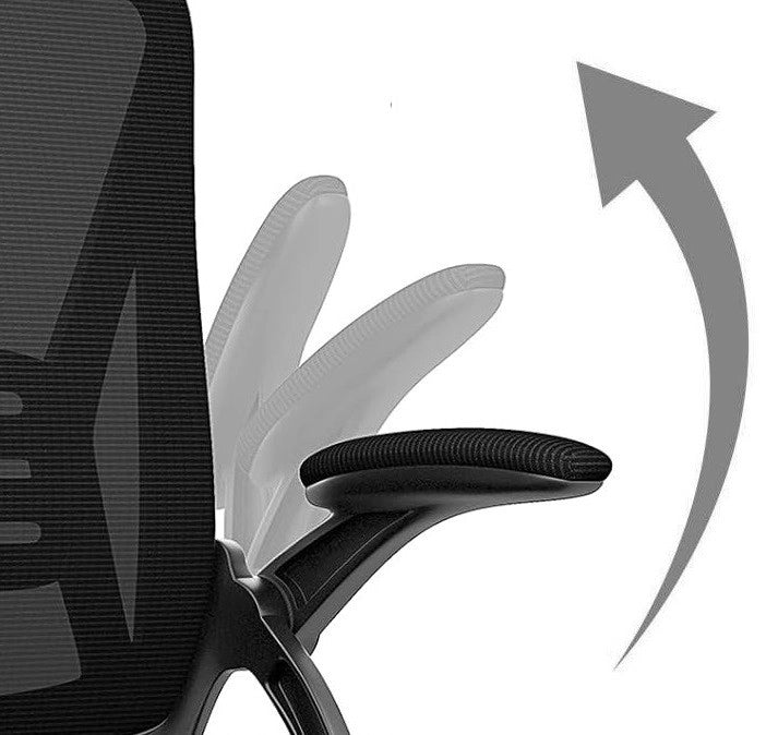 FENIXSHOP24 Sedia da Ufficio Ergonomica con Supporto Lombare, con Braccioli regolabili, Regolazione in Altezza, Poltrona girevole con ruote e rete traspirante – Nera - HLD-1809