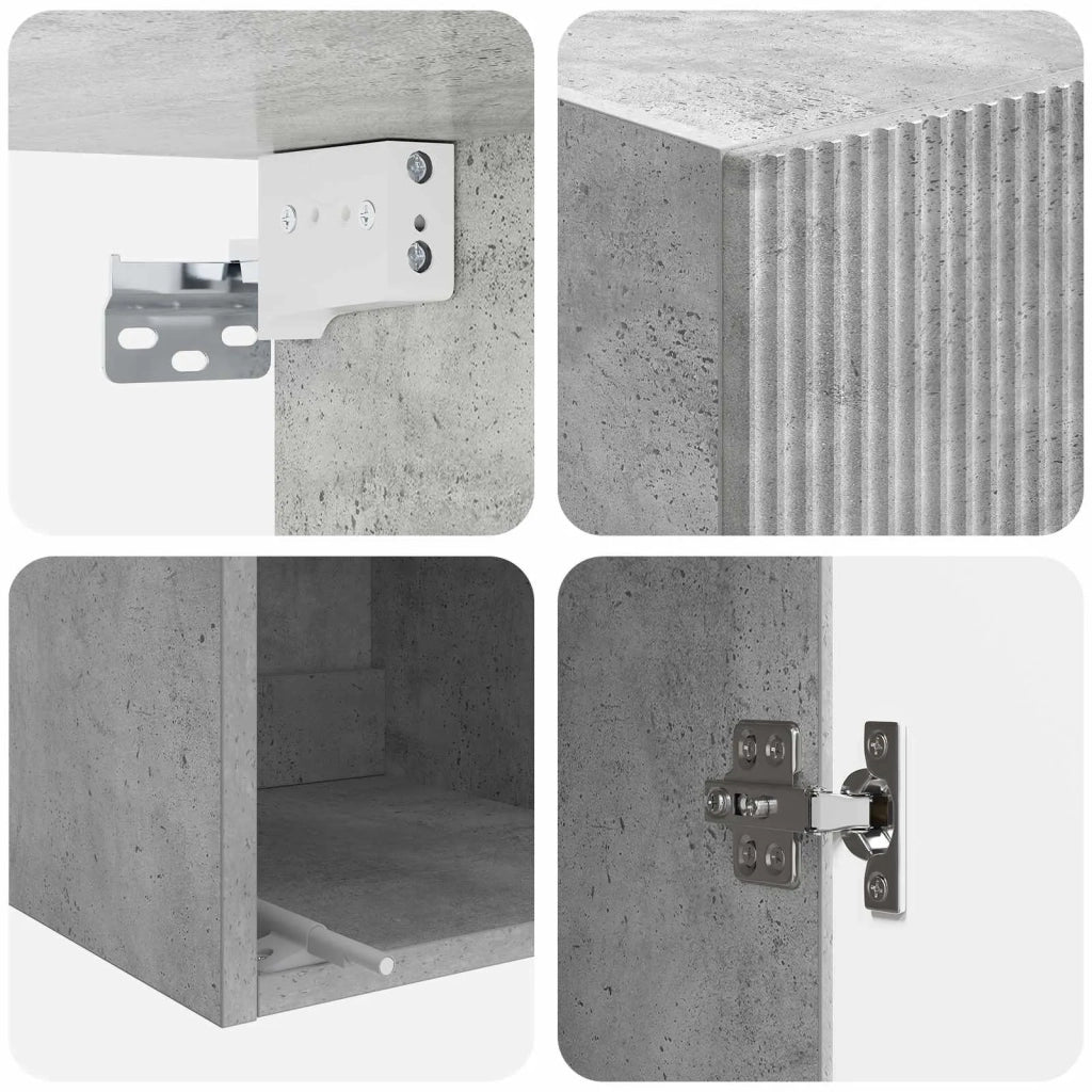 Mobiletto a muro Grigio Cemento 33 x 34,5 x 90 cm