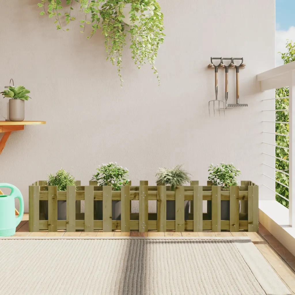 Fioriera | Cassetta per fiori | Vaso da Giardino Recinzione 150x30x30cm Pino Impregnato