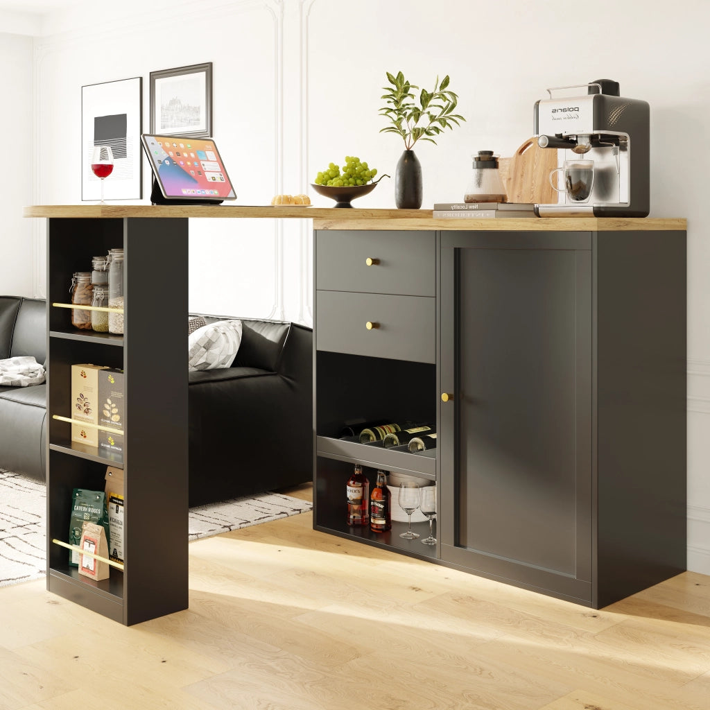 ARMADIO MODULARE L 105x39x102 cm Nero in MDF con 4 cassetti