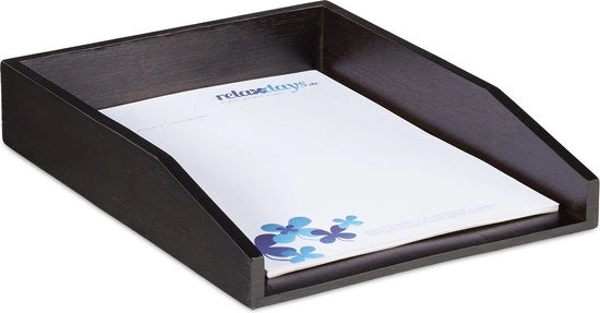 Borsa per lettere pieghevole - 6 x 25 x 33 cm - formato A4 - bambù - marrone