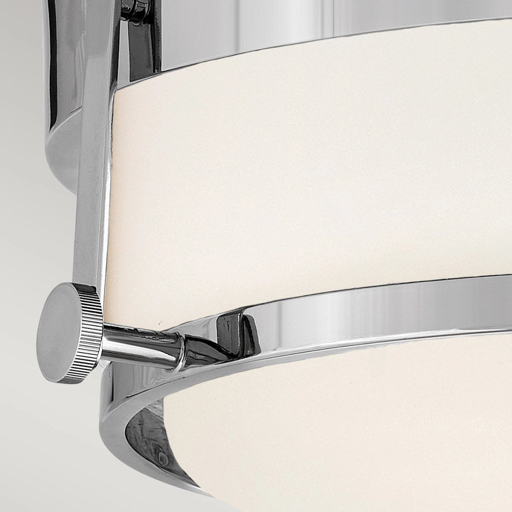 Plafoniera tonda vetro opale 40cm 3xE27 cromo Harper