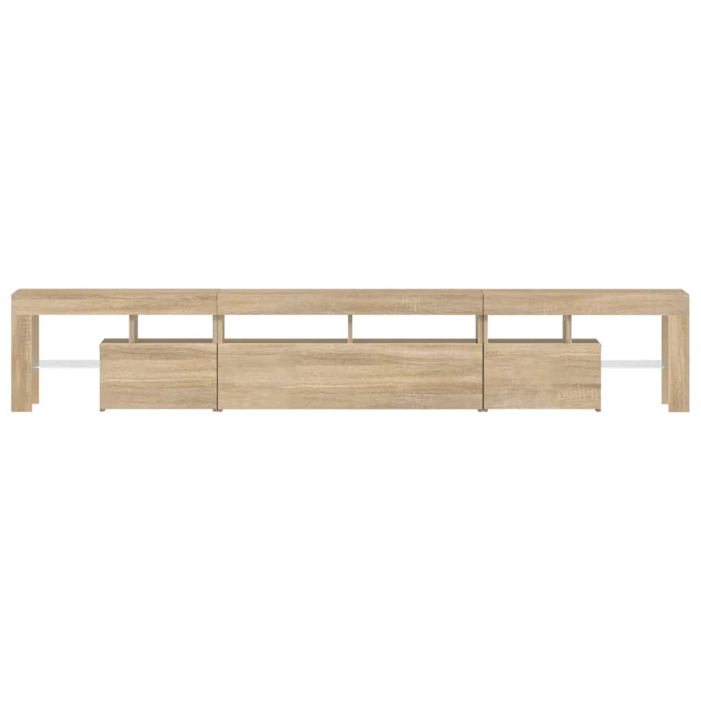 Mobile TV multimediale mensola TV credenza mobile TV sala da pranzo soggiorno camera da letto con luci LED rovere Sonoma 230 x 36,5 x 40 cm marrone 02_0026771