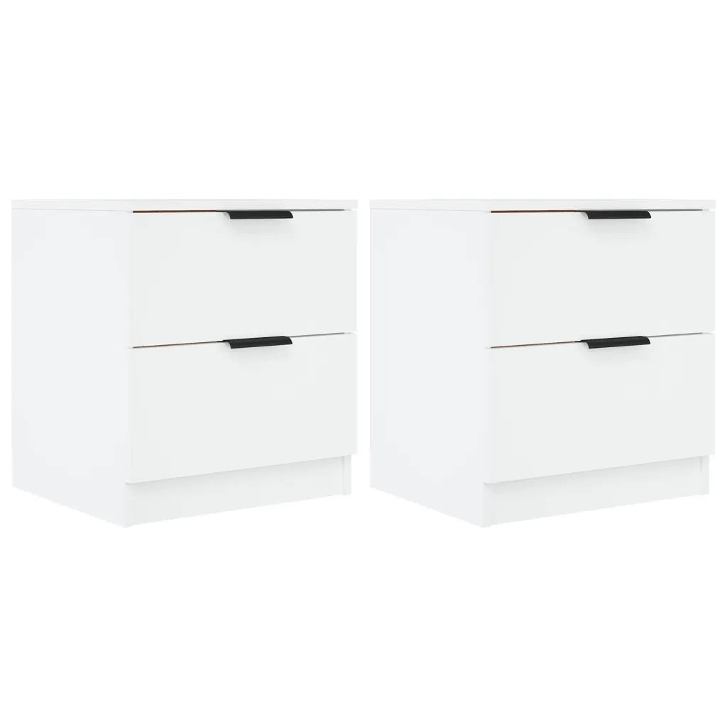 Comodini 2 pz-Set di 2 Tavolino da notte Bianchi in Legno Multistrato 239536