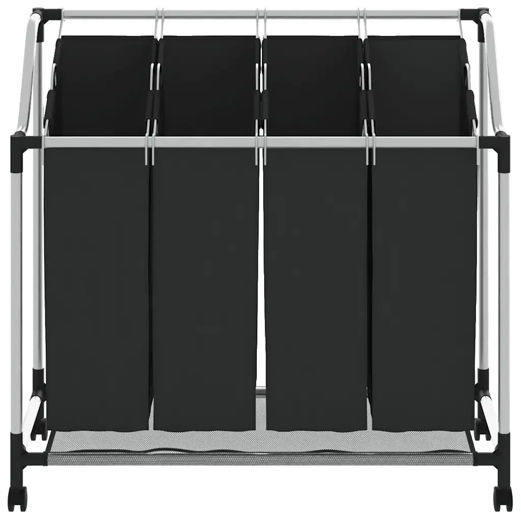 Classificatore lavanderia con 4 borse nero 240367