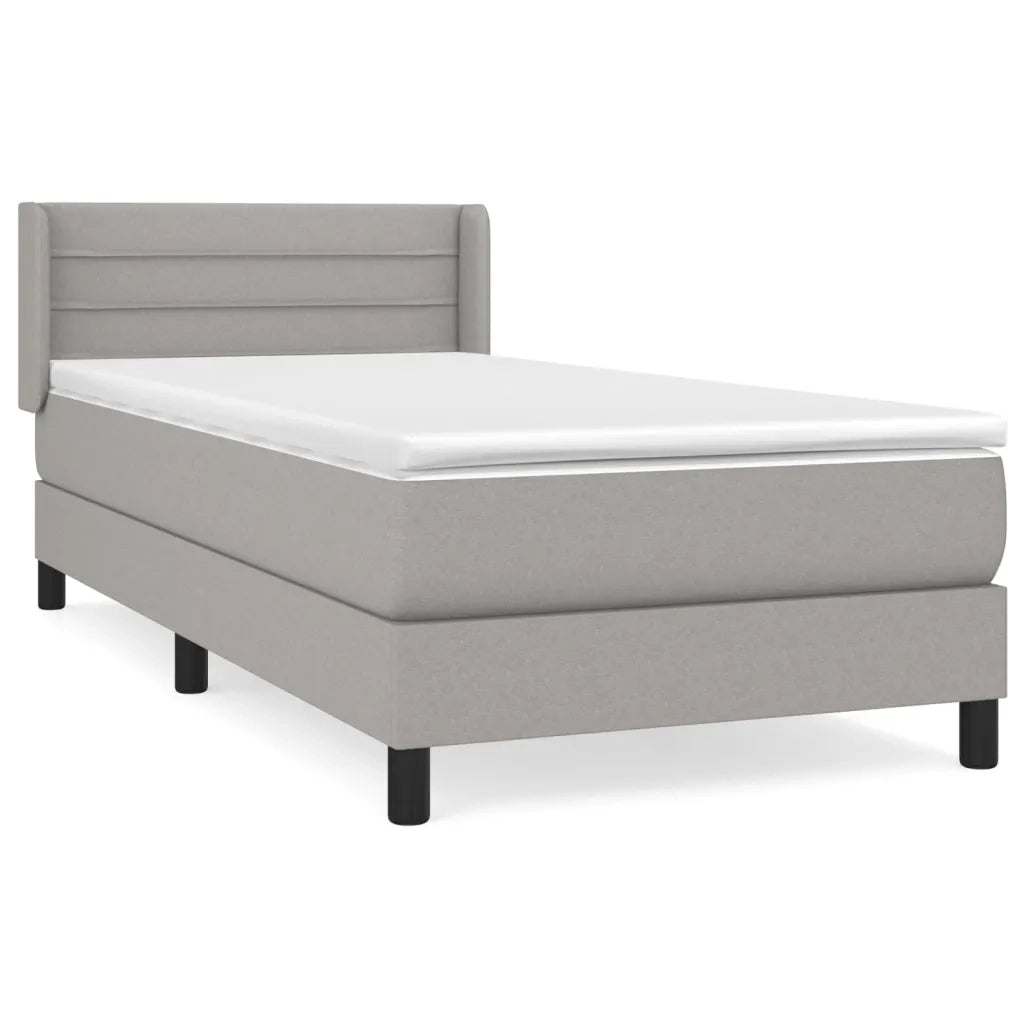 Giroletto a Molle con Materasso Grigio Chiaro 80x200 cm Tessuto cod mxl 64800