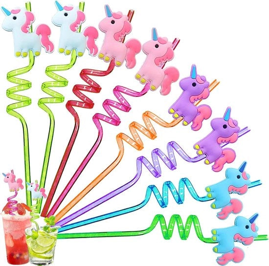Riciclabili bastoncini di paglia - 8 pezzi cornicione di paglia per bambini - bastoncini a spirale per feste - decorazioni di compleanno per bambini - decorazioni per riunioni di famiglia - regali per feste