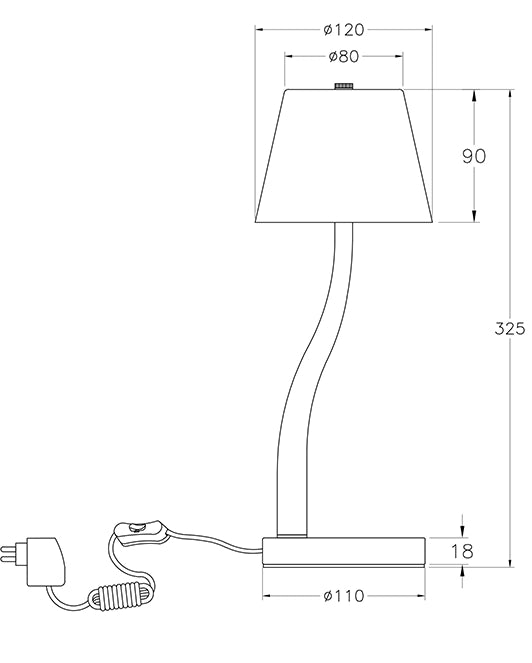 Lampada da Tavolo Ibla LED 9W 750lm 3000K, Dimmerabile al Tocco, Struttura in Metallo e Vetro Soffiato, Colore Ottone satinato - Ibla
