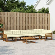Set di divani da esterno con cuscino 7 pcs Naturale e Crema