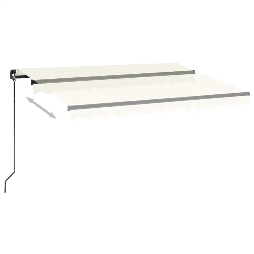 Tenda da Sole Retrattile Manuale con LED 350x250 cm Crema 3069082