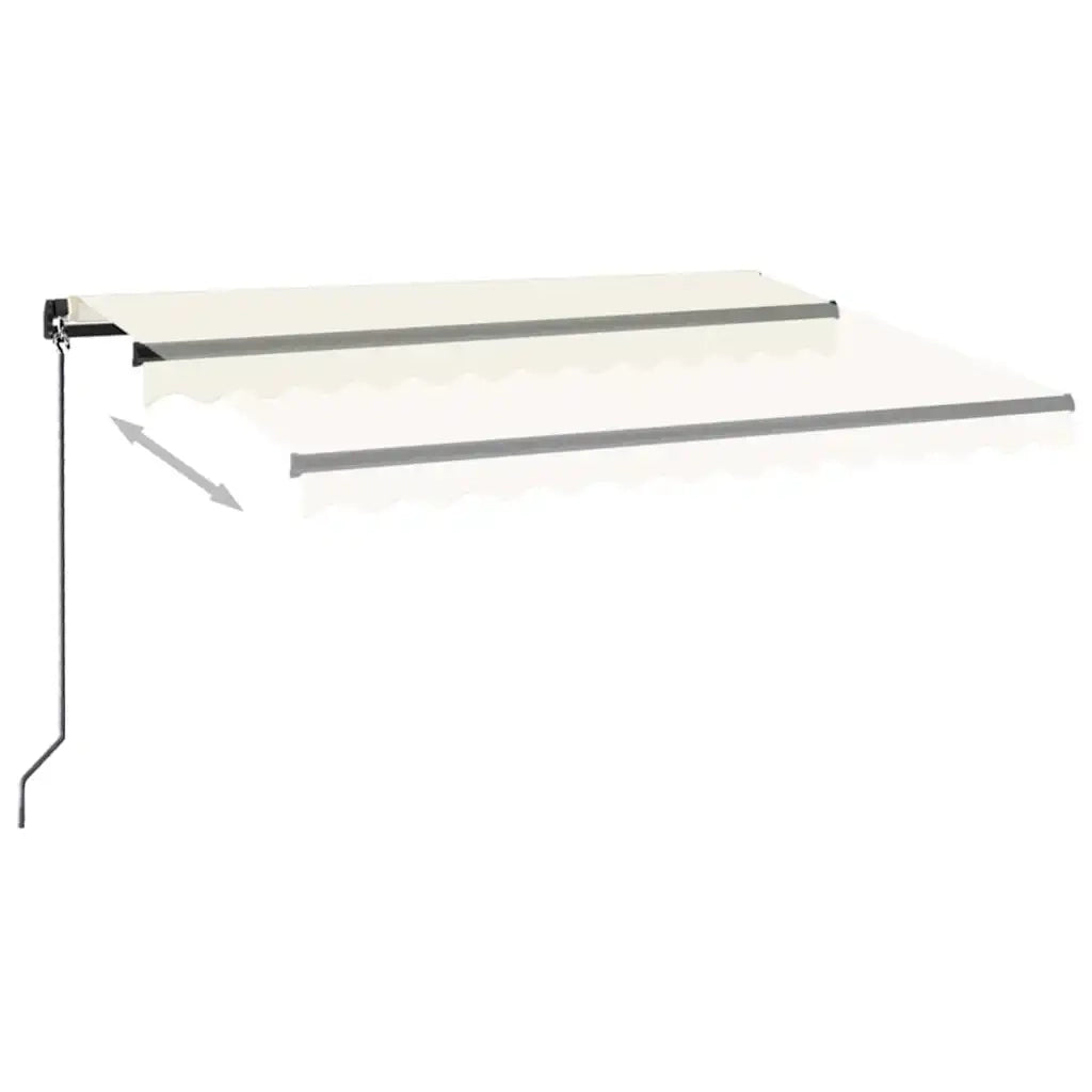 Tenda da Sole Retrattile Manuale con LED 350x250 cm Crema 3069082