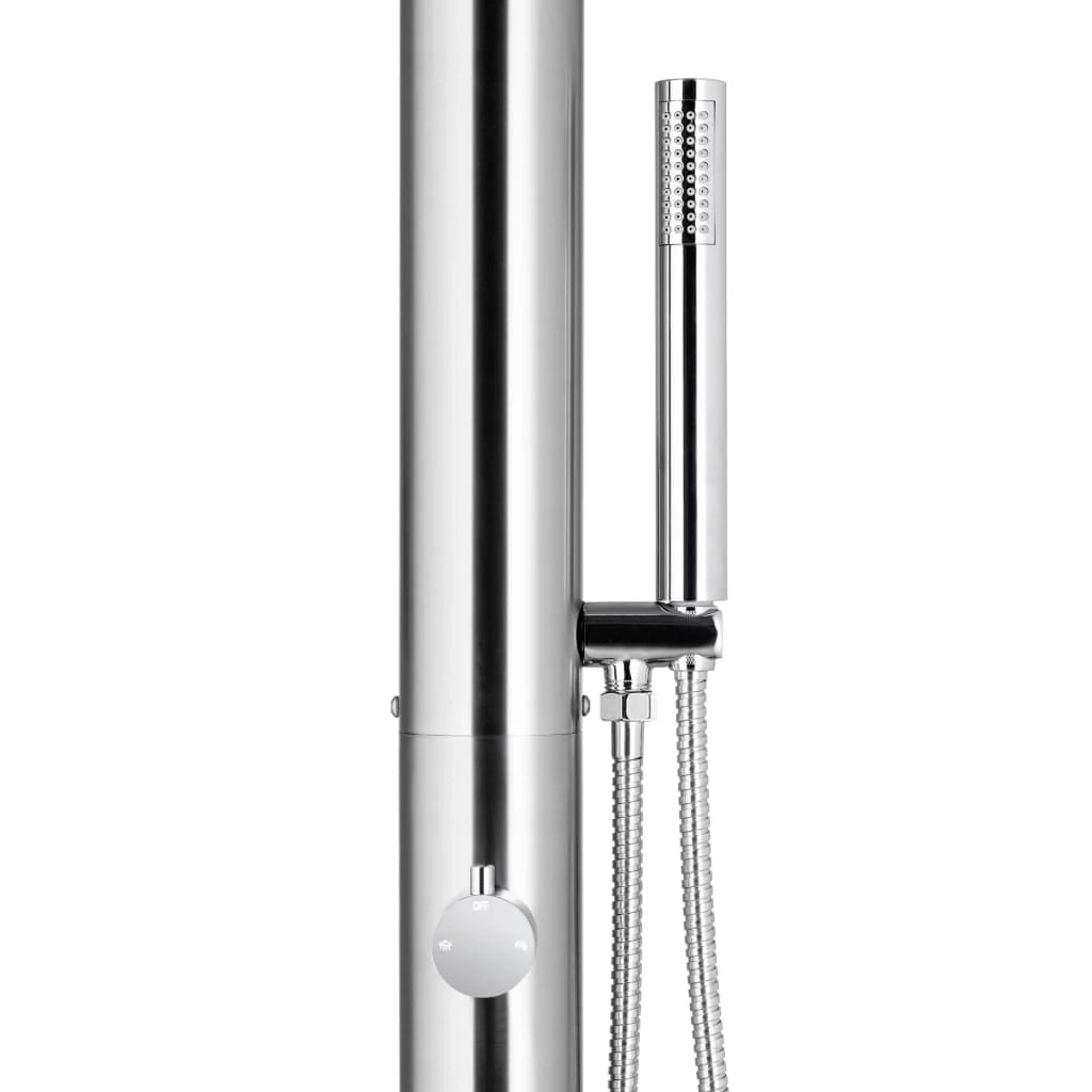 Doccia da giardino con base 225 cm acciaio inox marrone 02_0042053