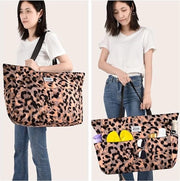 Tas da bagno impermeabile per donne con chiusura a zip e tasche, borsa pieghevole per viaggi, piscina, shopping, vacanza, palestra