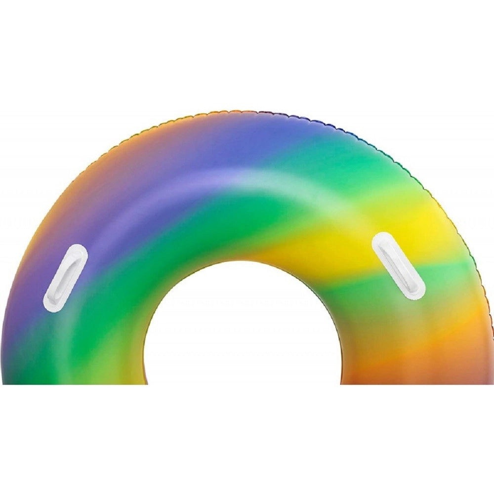 Trade Shop - Salvagente Fashion Rainbow Stampa Multicolore 119 Cm Con Maniglie Piscina 36352 -