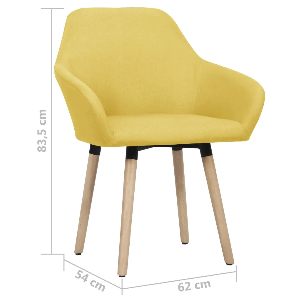 Sedie da Pranzo 2 pz Gialle in Tessuto cod mxl 17937