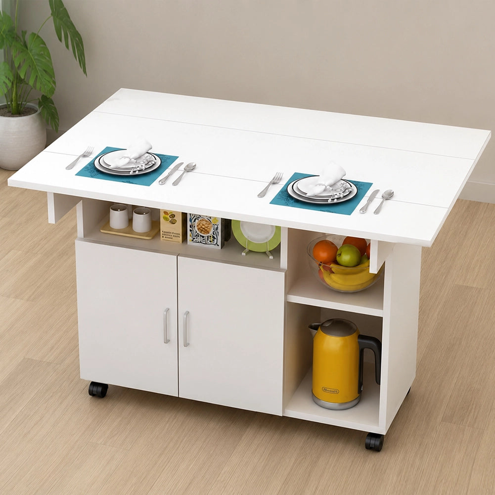 Tavolo Tavolino Mobile Cucina con Scaffali Armadietto Salvaspazio Portaoggetti