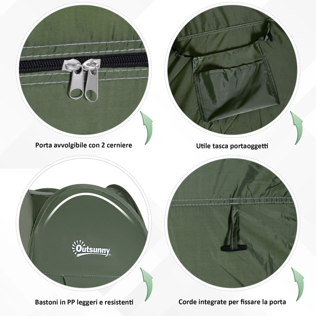 Tenda da Doccia Impermeabile ¨C zephmum ¨C Verde 100x100x185 cm