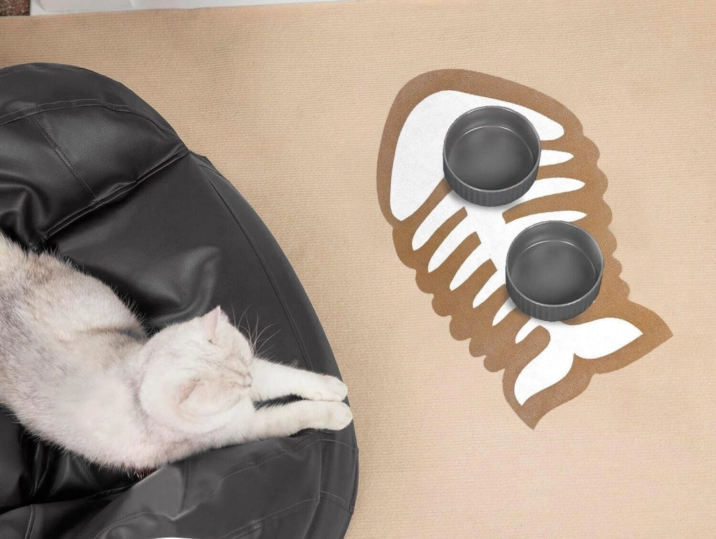 Tappeto Sottociotola Tovaglietta 38x60 Pvc Impermeabile Antiscivolo Cane Gatto Dis.D