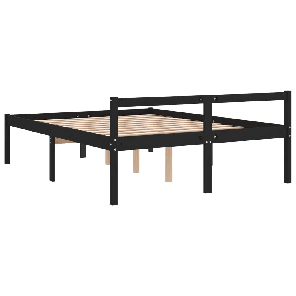 Giroletto Nero in Legno Massello di Pino 150x200 cm 5FT King