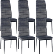Set di 6 sedie da pranzo Mayfair grigio,Velluto