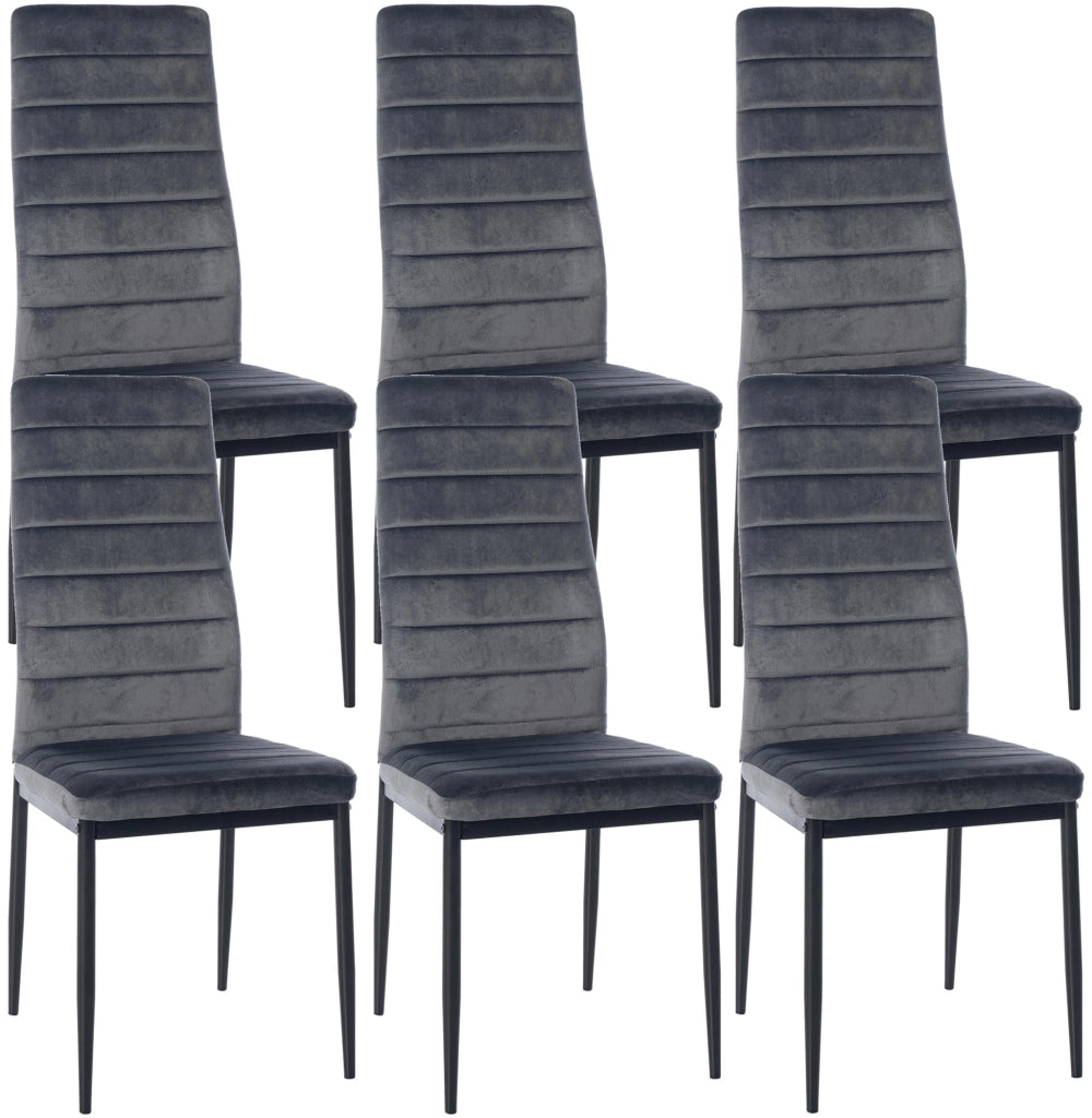 Set di 6 sedie da pranzo Mayfair grigio,Velluto