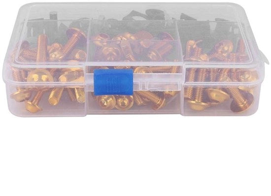 Kit di vite per bicicletta sportiva universale - Set di viti in alluminio per bicicletta - 177 pezzi - Finitura oro - Adatto per biciclette sportive - Duraturo e leggero