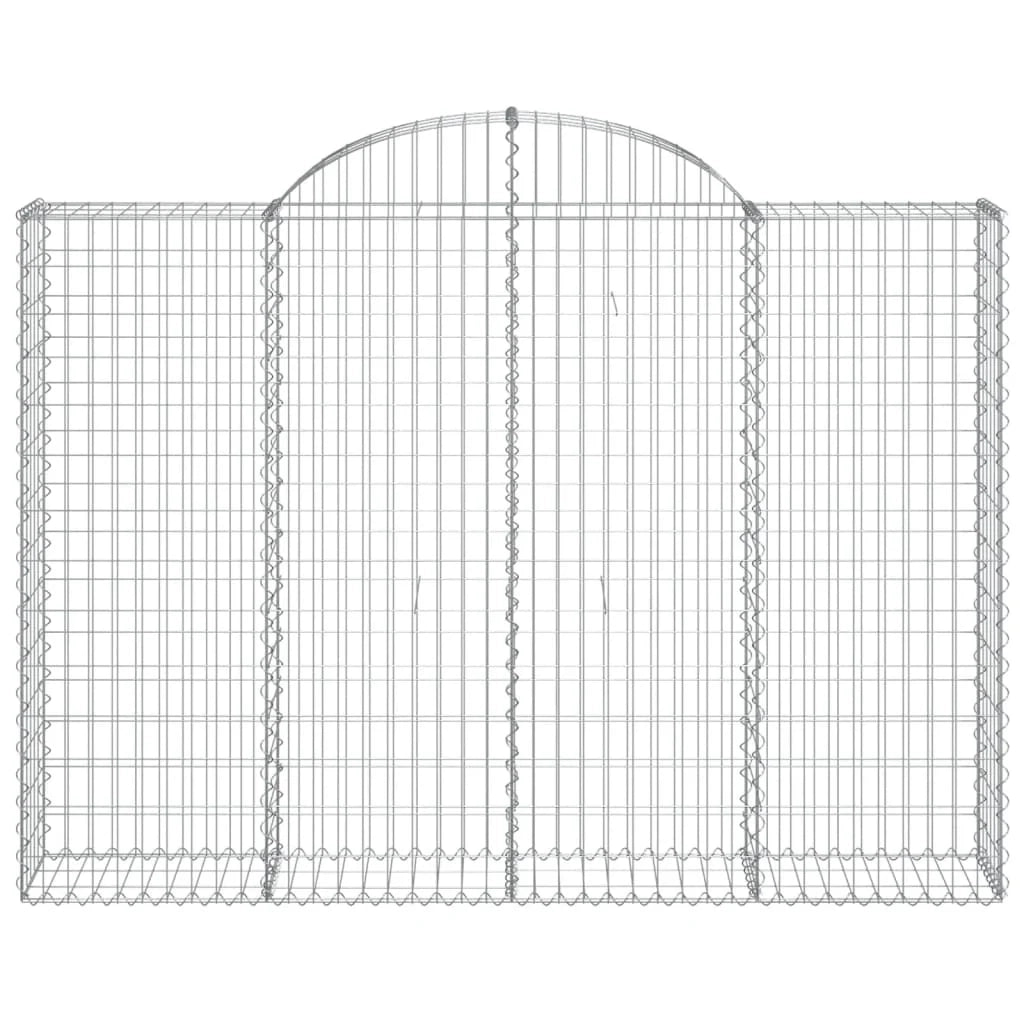 Set di 4 gabbioni ad arco per recinzione gabbia o muro di contenimento 200 x 30 x 140/160 cm ferro zincato argento 02_0041424