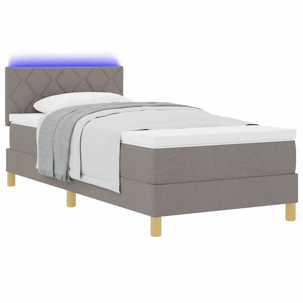 Letto a Sorgente LED con materasso Talpa 90 x 200 cm Tessuto