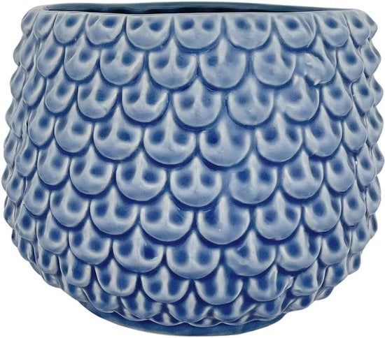 Vaso da Fiori Vintage ceramica diametro 165 cm blu per piante da appartamento
