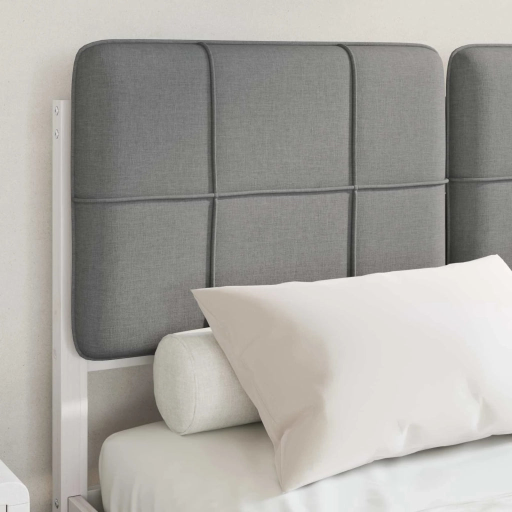 Letto con Testiera Rivestita Grigio chiaro 120 x 200 cm