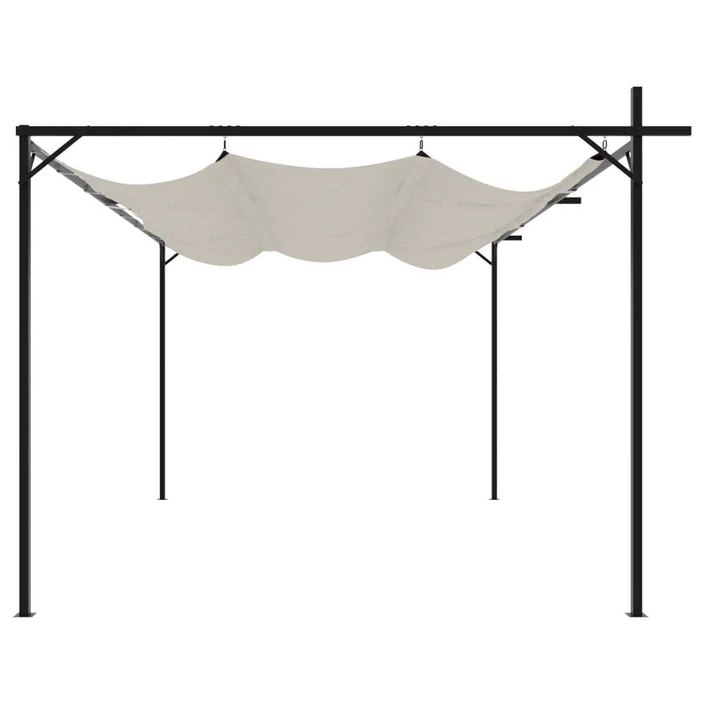 Pergola con Tetto Retrattile Crema 395x292x230 cm 360117