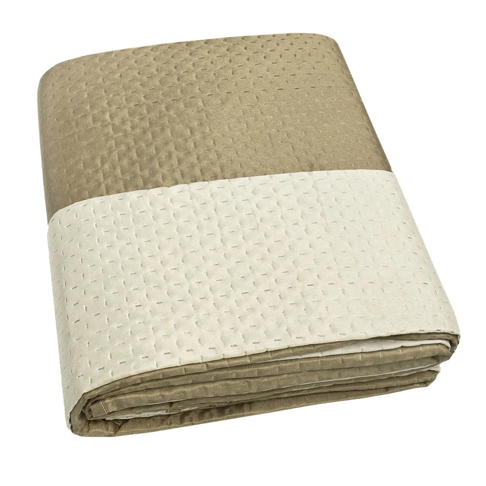 Trapuntino Copriletto Double Face Mezza Stagione Coperta Trapunta Leggera 1 Piazza e Mezza Beige