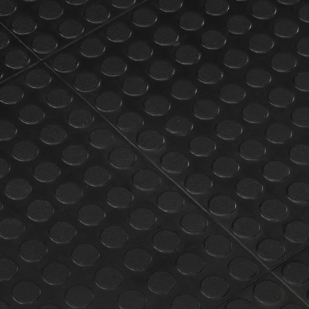 Piastrella per Pavimenti in Gomma Nera 12 mm 90x120 cm CFW2921424