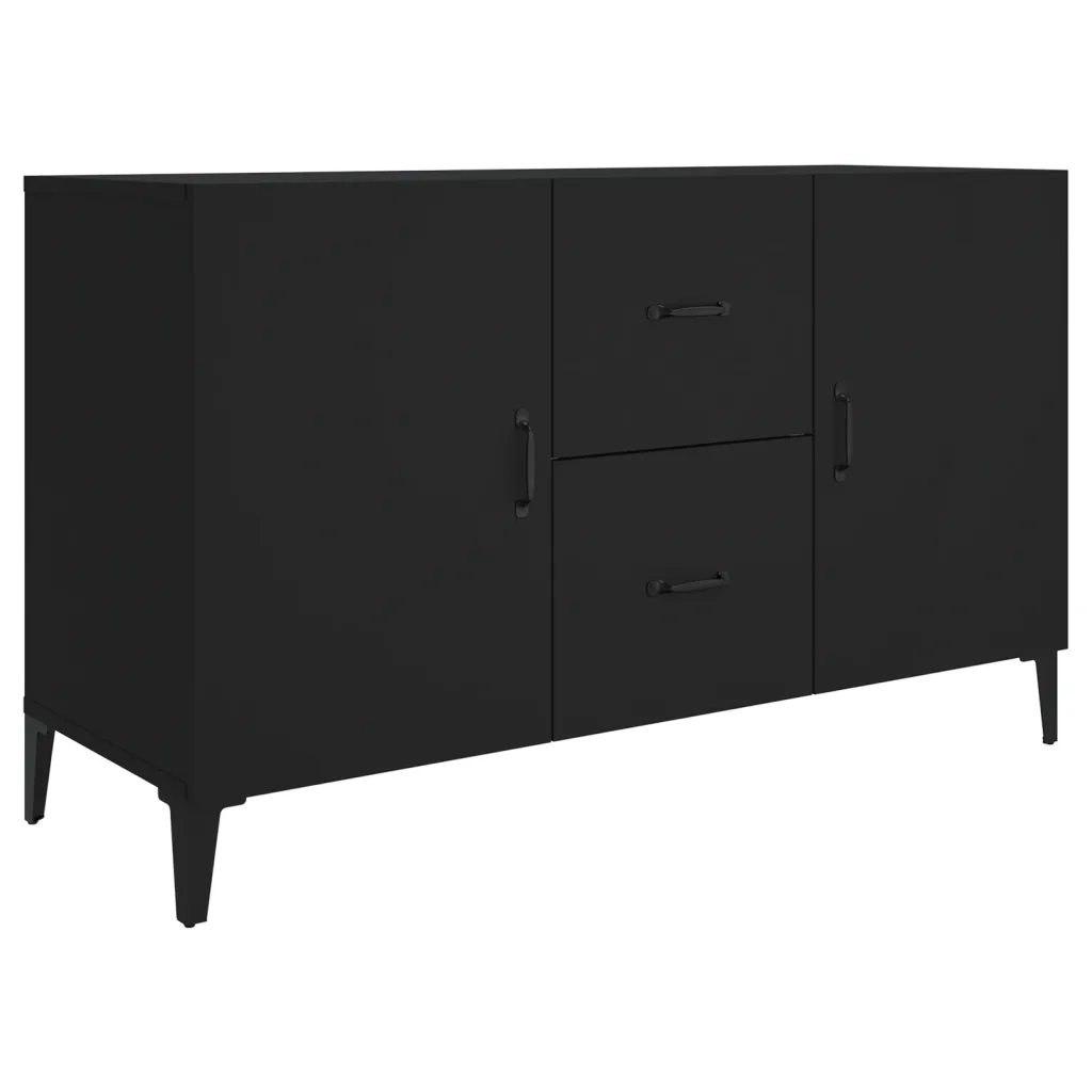 Credenza | Madia | Buffet da pranzo | Armadio da pranzo Nera 100x36x60 cm in Legno Multistrato