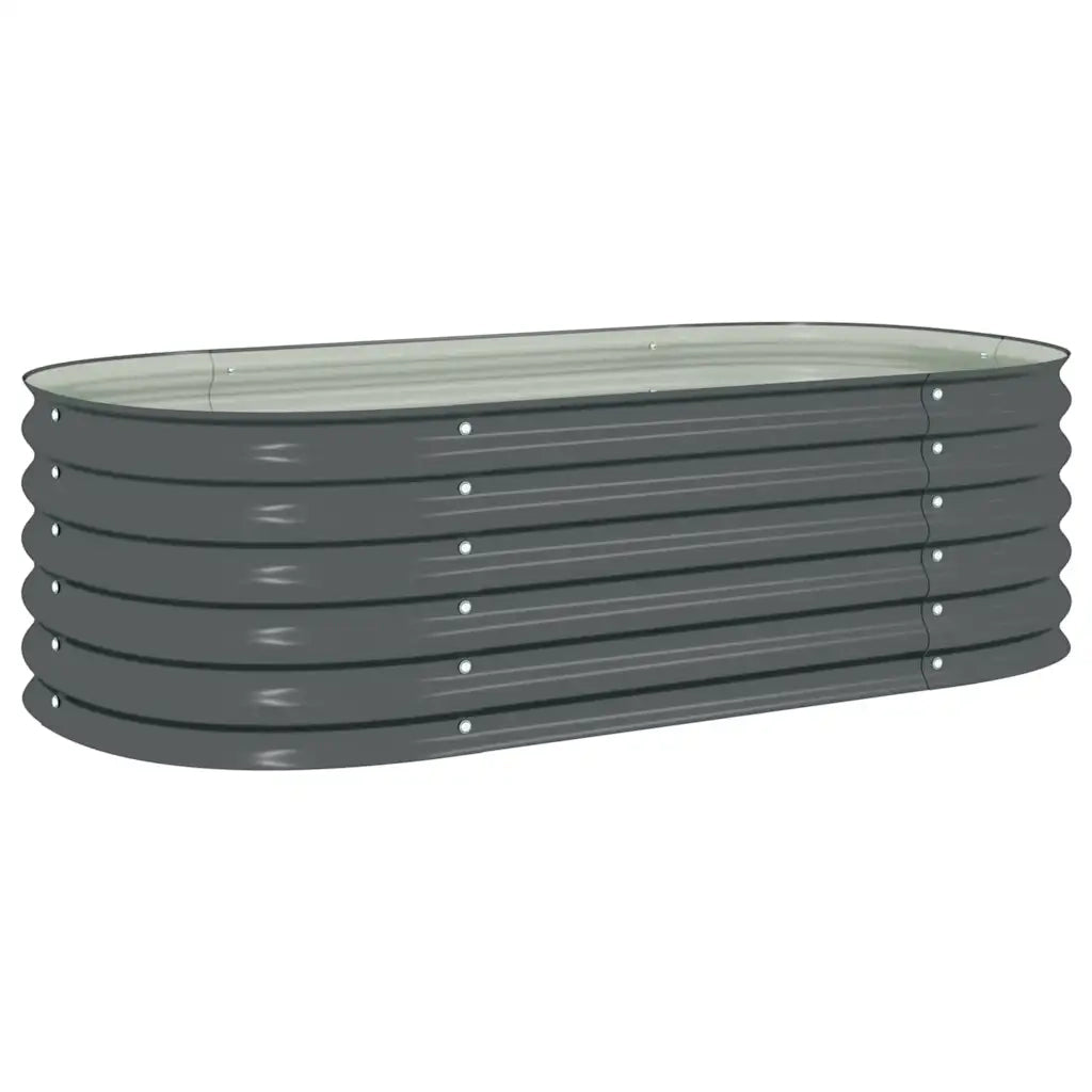 Fioriere | Cassetta per fiori | Letto Rialzato Giardino 160x80x44 cm in Acciaio Zincato Grigio