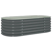 Fioriere | Cassetta per fiori | Letto Rialzato Giardino 160x80x44 cm in Acciaio Zincato Grigio