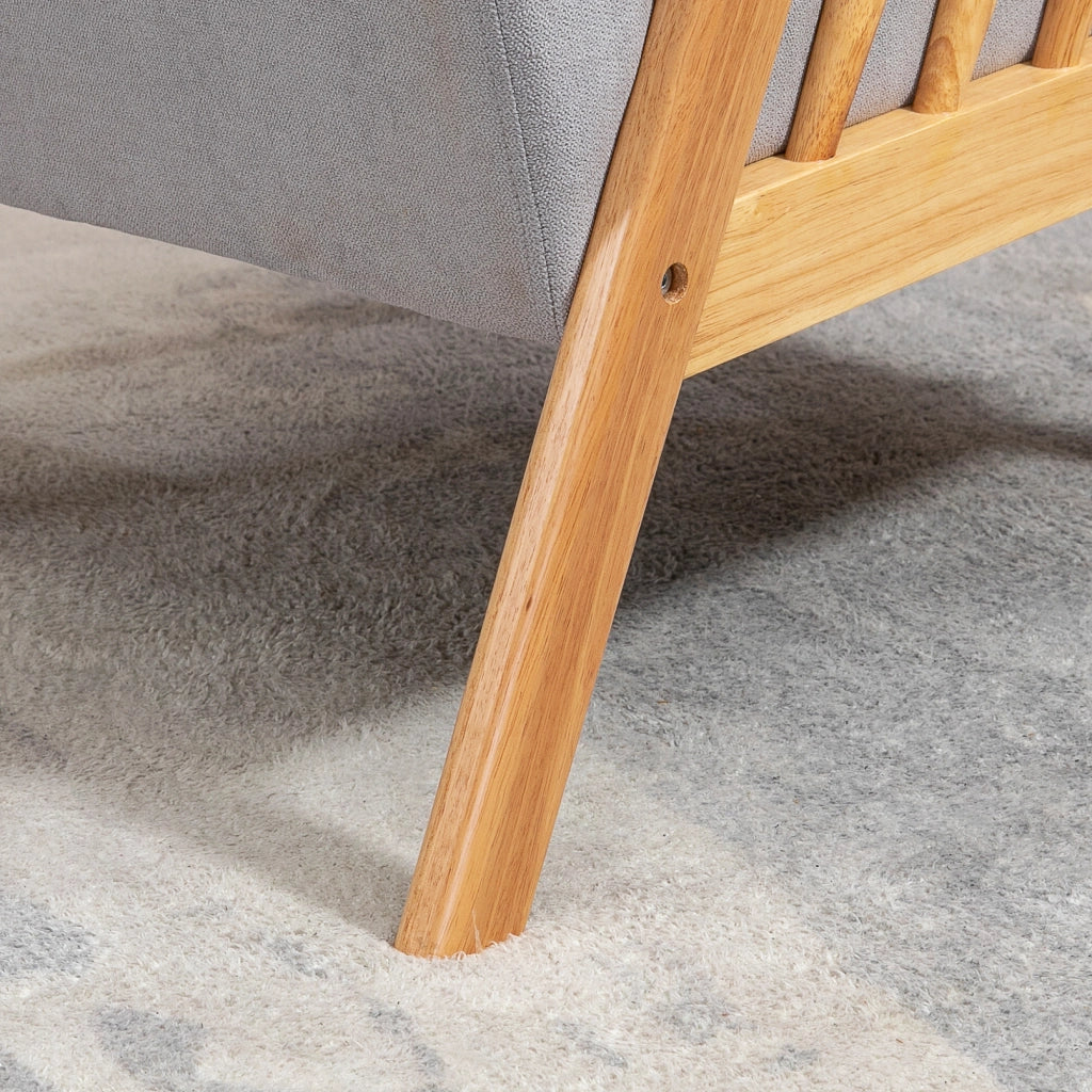 EasyComfort Poltrona Moderna con Rivestimento Vellutato e Struttura in Legno, 68x75x78cm, Grigio