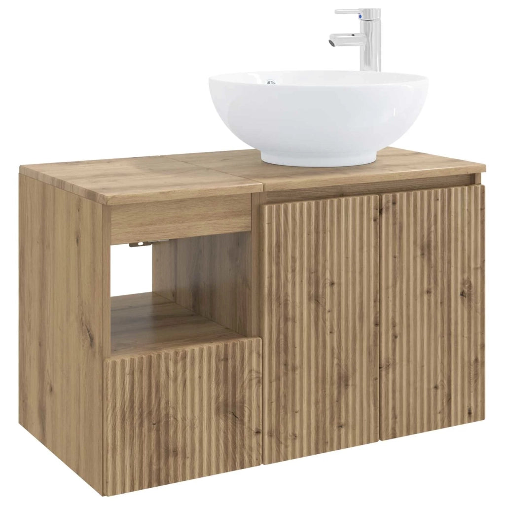 Set di mobili per il bagno 2 pz Rovere Artigianale 3404093
