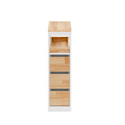 SoBuy | Mobiletto bagno salvaspazio bianco con 4 ruote | Mobile bagno con 3 cassetti | Cassettiera bagno a 2 ripiani | 23.2x65.3x82.0 cm | Capacità di carico 46 kg | BZR54-IV-WN