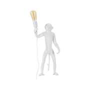 Lampada da tavolo Piet, Luce da scrivania, Luminaria da ufficio, Lampada da lavoro, 26x34 h55 cm, Bianco